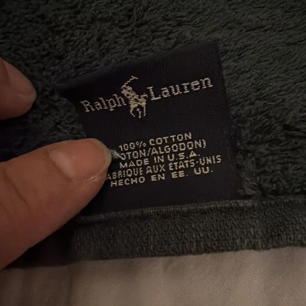 Ralph Lauren Home | Green Cotton Bath Towel | Red Pony Logo | Made in USA 27x47